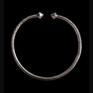 Vintage 925 Sterling West Indian Bayra Bangle Bracelet Arrow Head 7.5" Bracelet